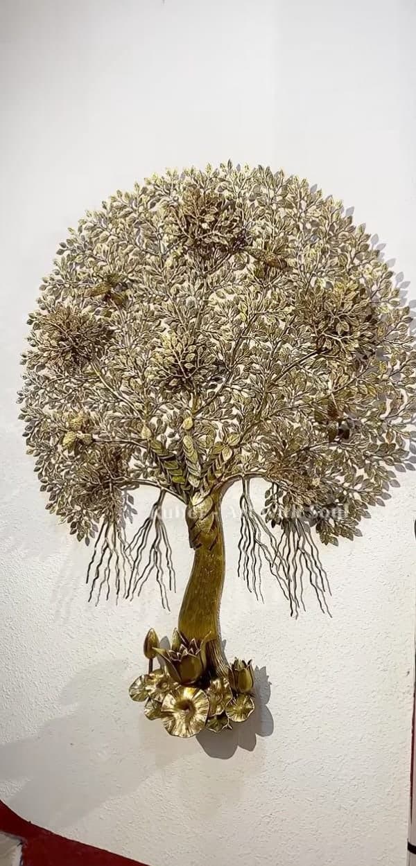 Kalpavriksha Tree of Life — Brass, hand-cut leaves
