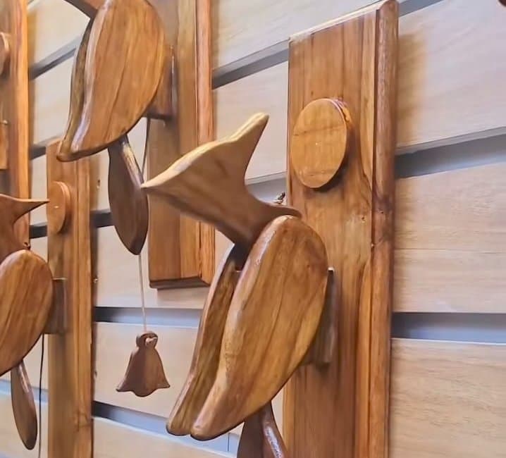 Woodpecker Doorbell — Teak wood