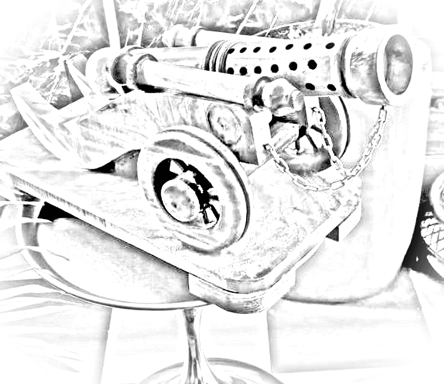 Pencil sketch of Wooden Cannon