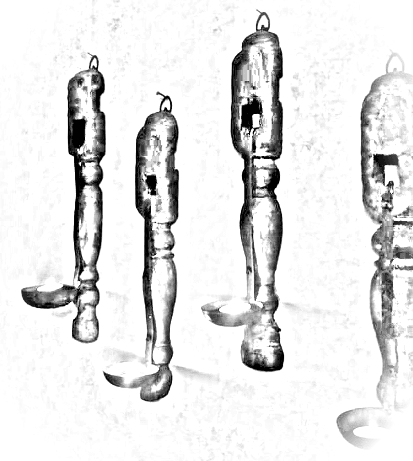 Pencil sketch of Charpai Leg Diya Sconce
