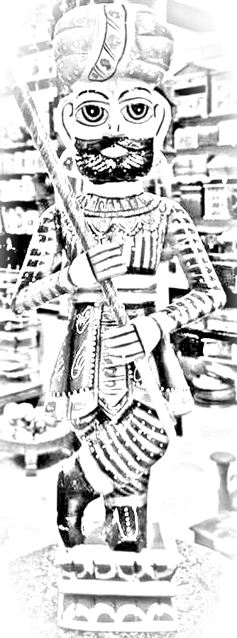 Pencil sketch of Wooden Chowkidar