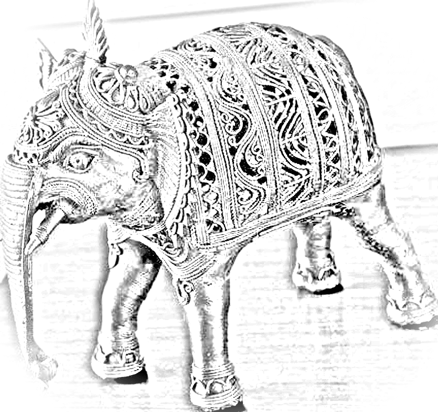 Pencil sketch of Dhokra Elephant