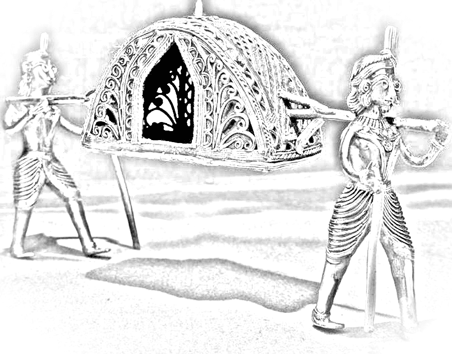 Pencil sketch of Dhokra Palki Bearers