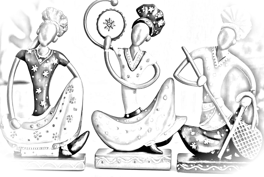 Pencil sketch of Rajasthani Folk Trio