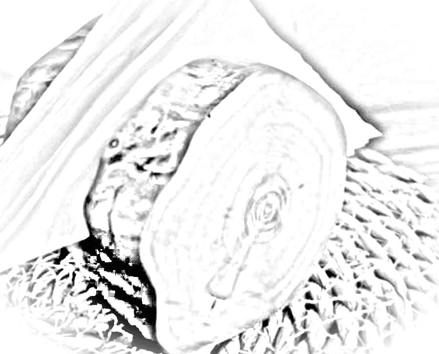 Pencil sketch of Wood Log Tissue Holder