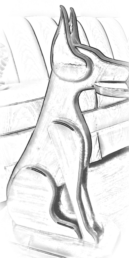 Pencil sketch of Antilope Carved Side Table