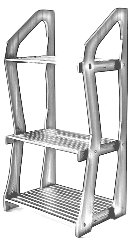 Pencil sketch of Arched Slatted Étagère