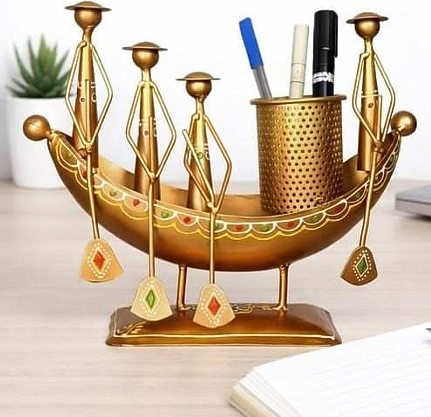 Boatmen Pen Holder — Iron / brass-finished metal