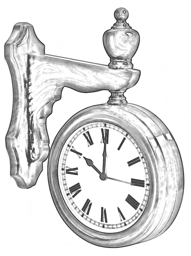 Pencil sketch of Cantilever Station Wall Clock