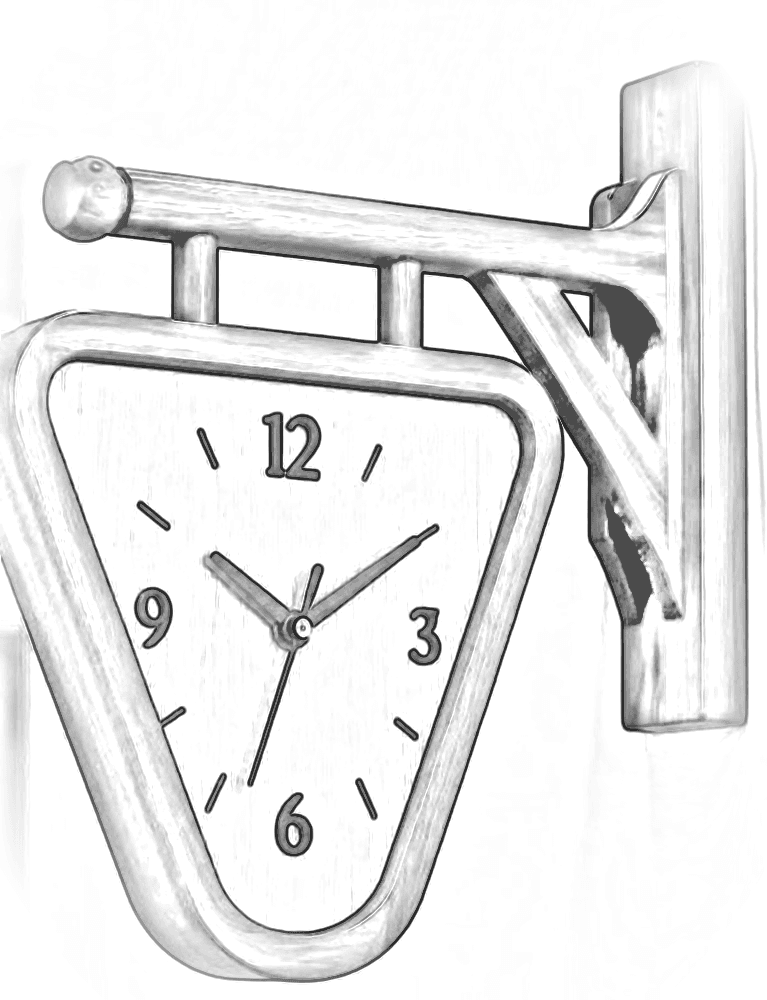 Pencil sketch of Cantilever Wall Clock