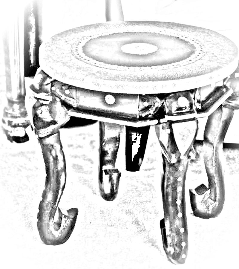Pencil sketch of Elephant Throne Side Table