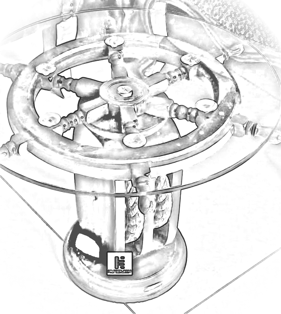 Pencil sketch of Helm Wheel Side Table