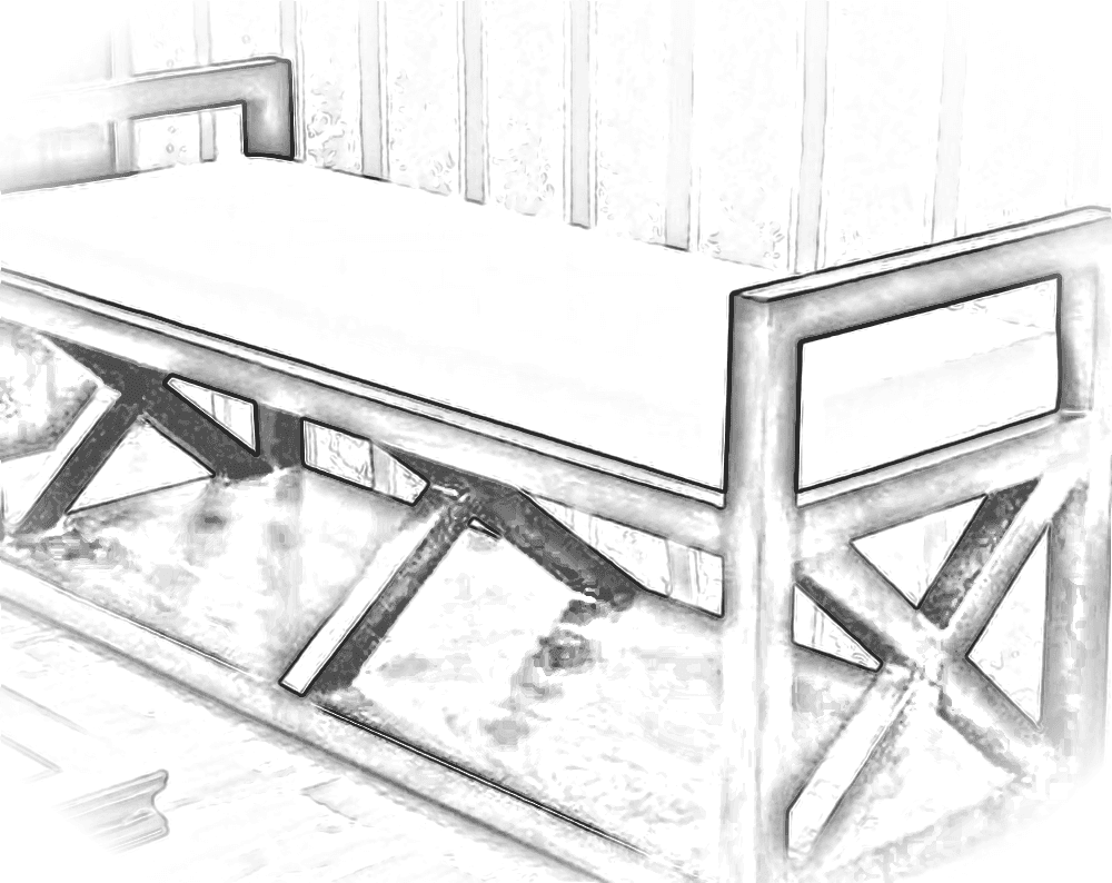 Pencil sketch of Heritage Bench