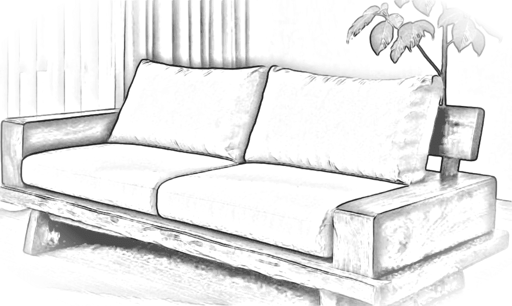 Pencil sketch of Heritage Lounge Sofa