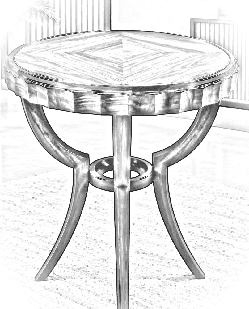 Pencil sketch of Padma Round Side Table