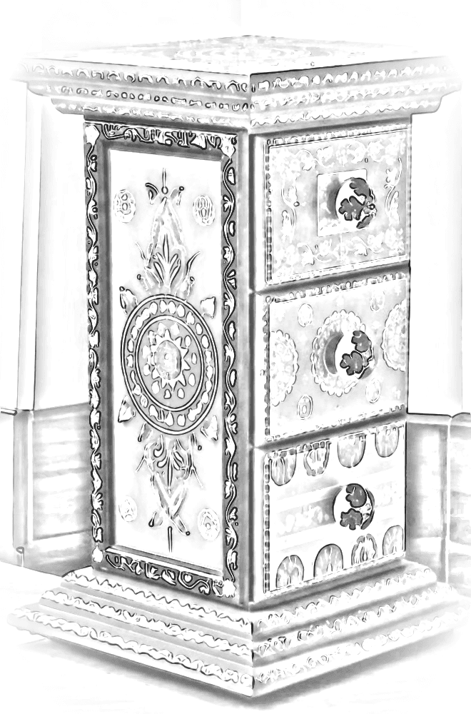 Pencil sketch of Triveni Bedside Chest