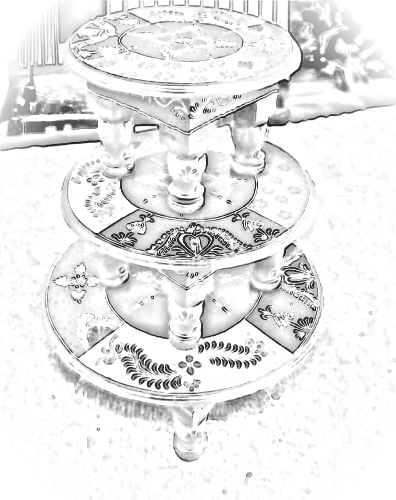 Pencil sketch of Triveni Tiered Side Table